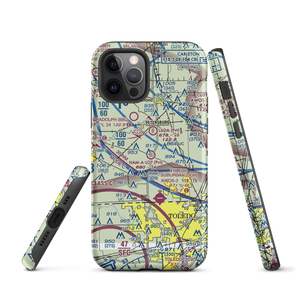 Air Rahe Airport (4MI1) VFR Sectional  Tough iPhone Case iPhone 12 Pro model shown
