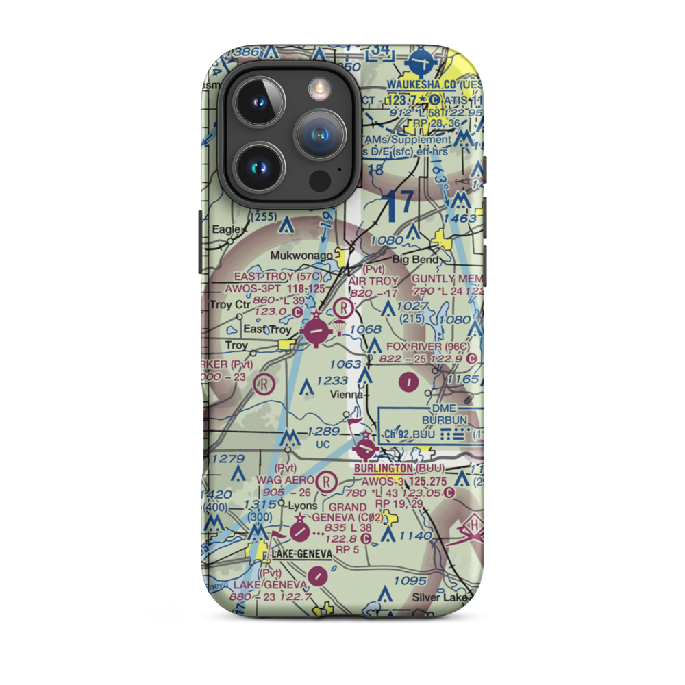 Air Troy Estates - Restricted Airport (WI69) VFR Sectional  Tough iPhone Case iPhone 16 Pro Max model shown