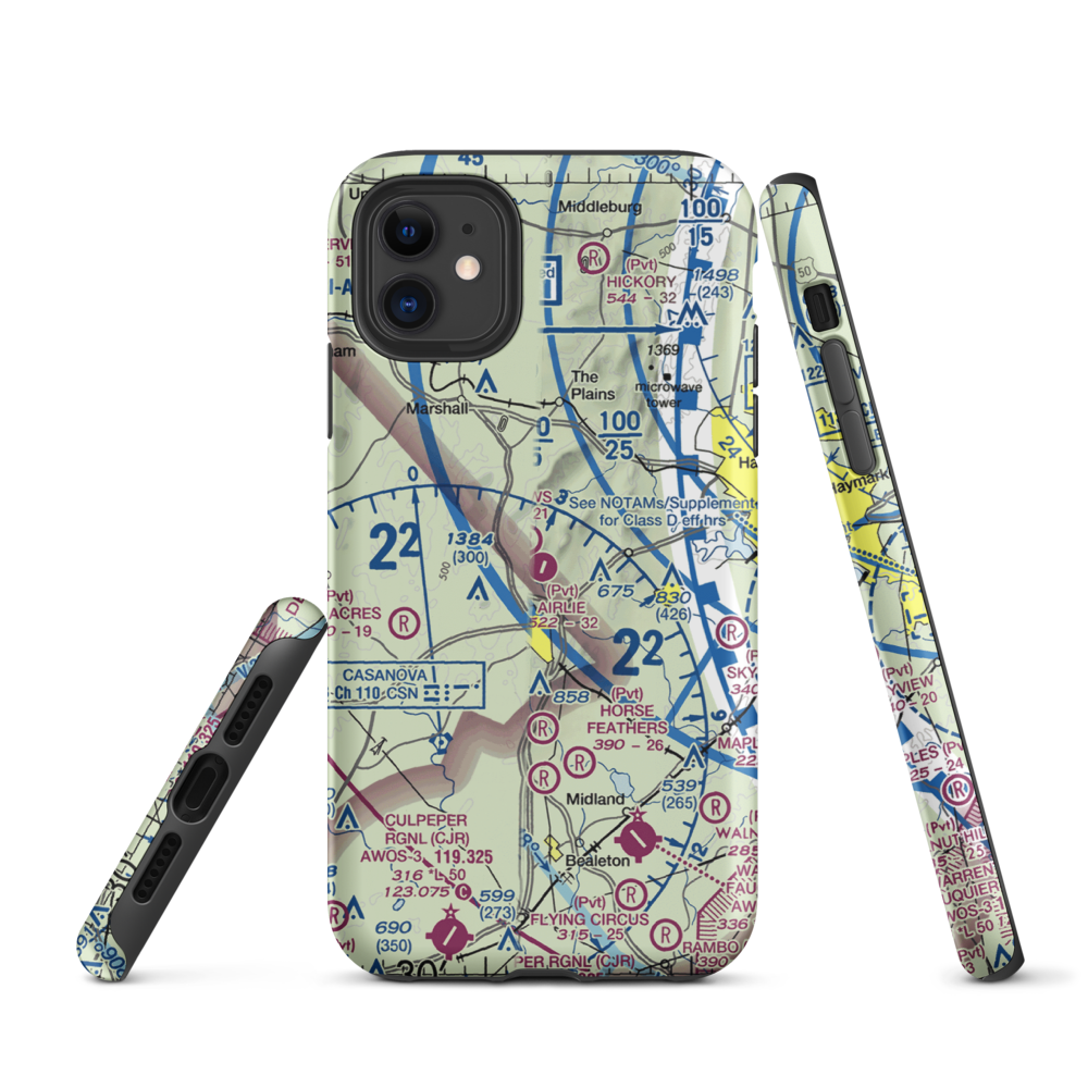 Airlie Airport (2VA9) VFR Sectional  Tough iPhone Case iPhone 11 model shown