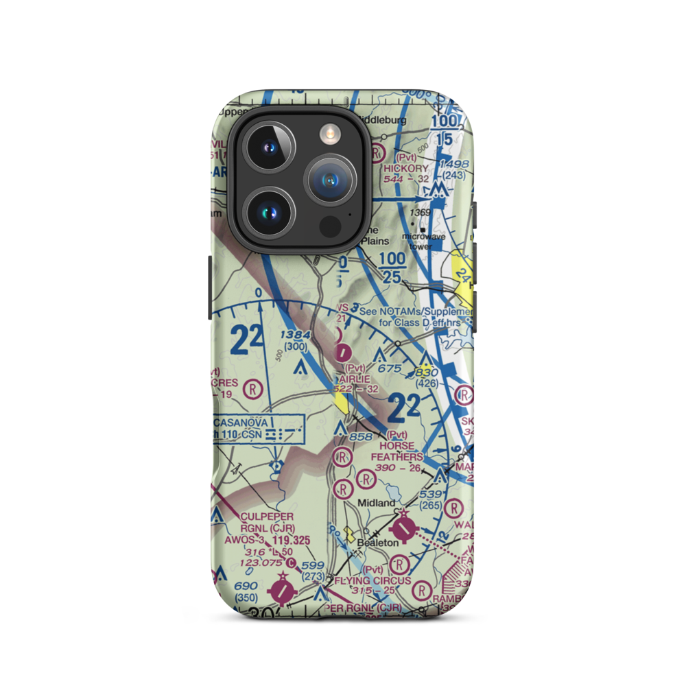 Airlie Airport (2VA9) VFR Sectional  Tough iPhone Case iPhone 16 Pro model shown