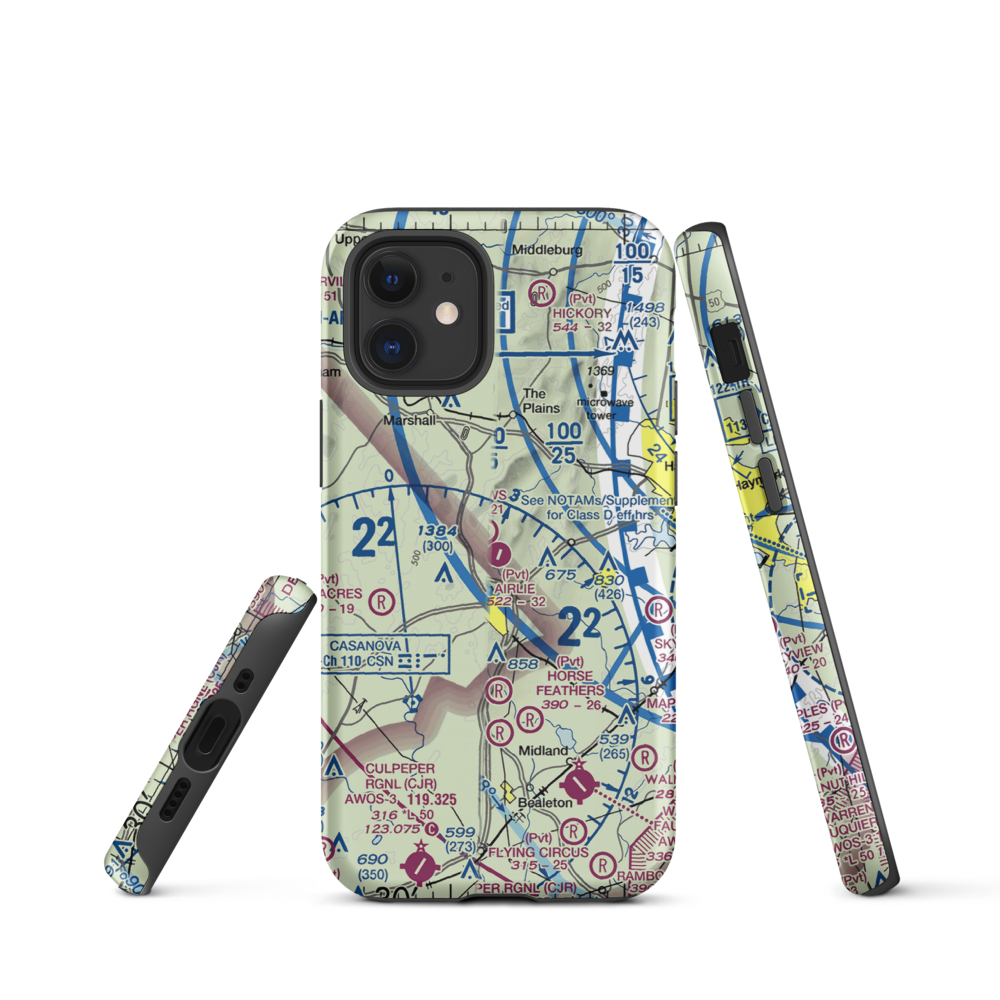 Airlie Airport (2VA9) VFR Sectional  Tough iPhone Case iPhone 12 mini model shown