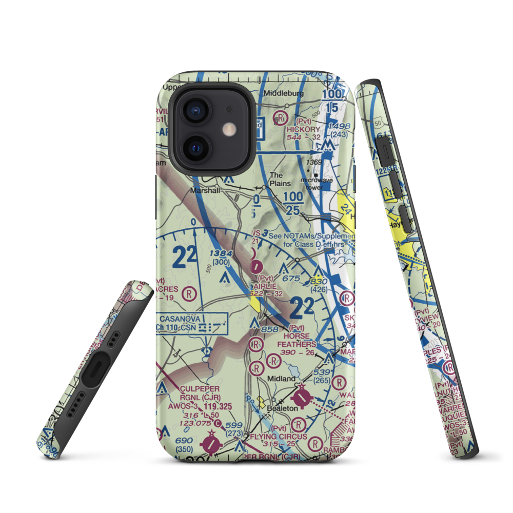Airlie Airport (2VA9) VFR Sectional  Tough iPhone Case iPhone 12 model shown