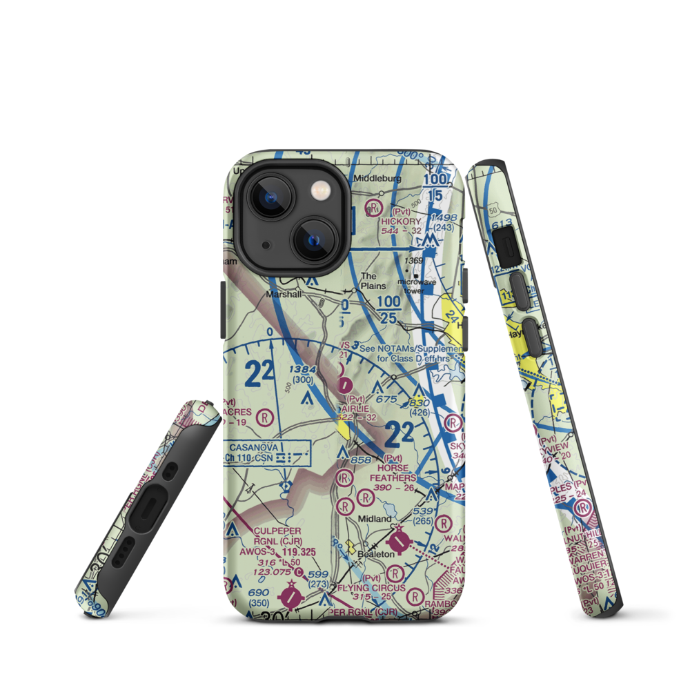 Airlie Airport (2VA9) VFR Sectional  Tough iPhone Case iPhone 13 mini model shown
