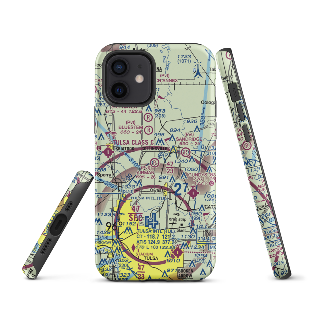 Airman Acres Airport (OK93) VFR Sectional  Tough iPhone Case iPhone 12 model shown