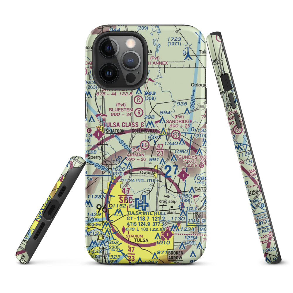 Airman Acres Airport (OK93) VFR Sectional  Tough iPhone Case iPhone 12 Pro Max model shown