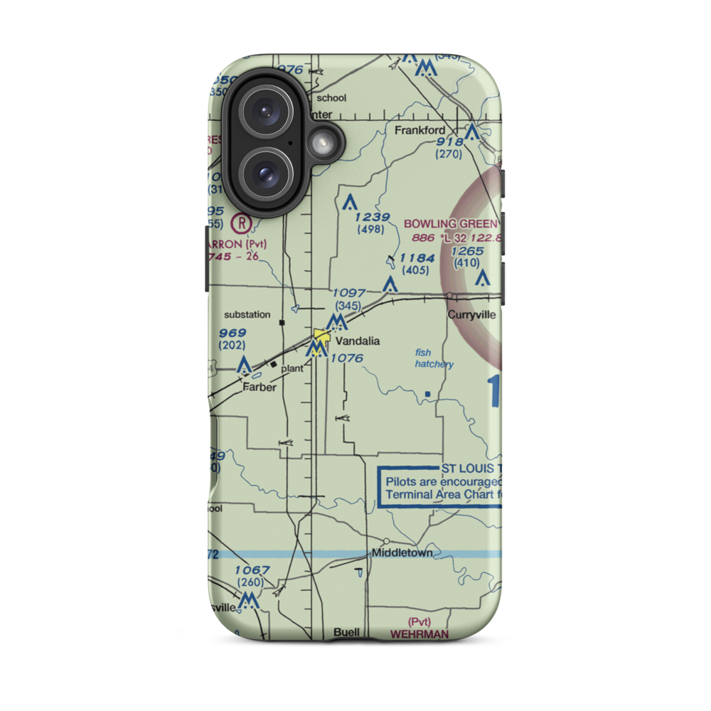 Airpark Private Airport (04MO) VFR Sectional  Tough iPhone Case iPhone 16 Plus model shown