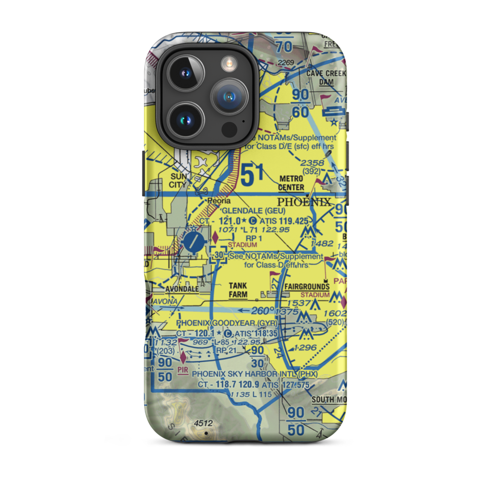 Airscrew Performance Flightpark Ultralightport (AZ79) VFR Sectional  Tough iPhone Case iPhone 16 Pro Max model shown