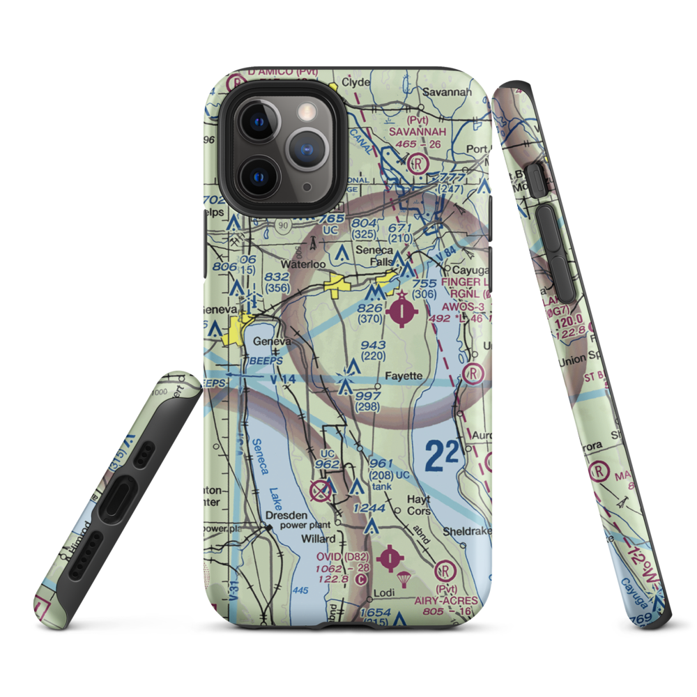 Airtrek Airport (D93) VFR Sectional  Tough iPhone Case iPhone 11 Pro model shown