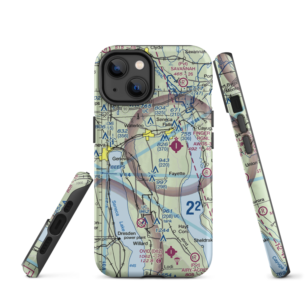Airtrek Airport (D93) VFR Sectional  Tough iPhone Case iPhone 14 model shown
