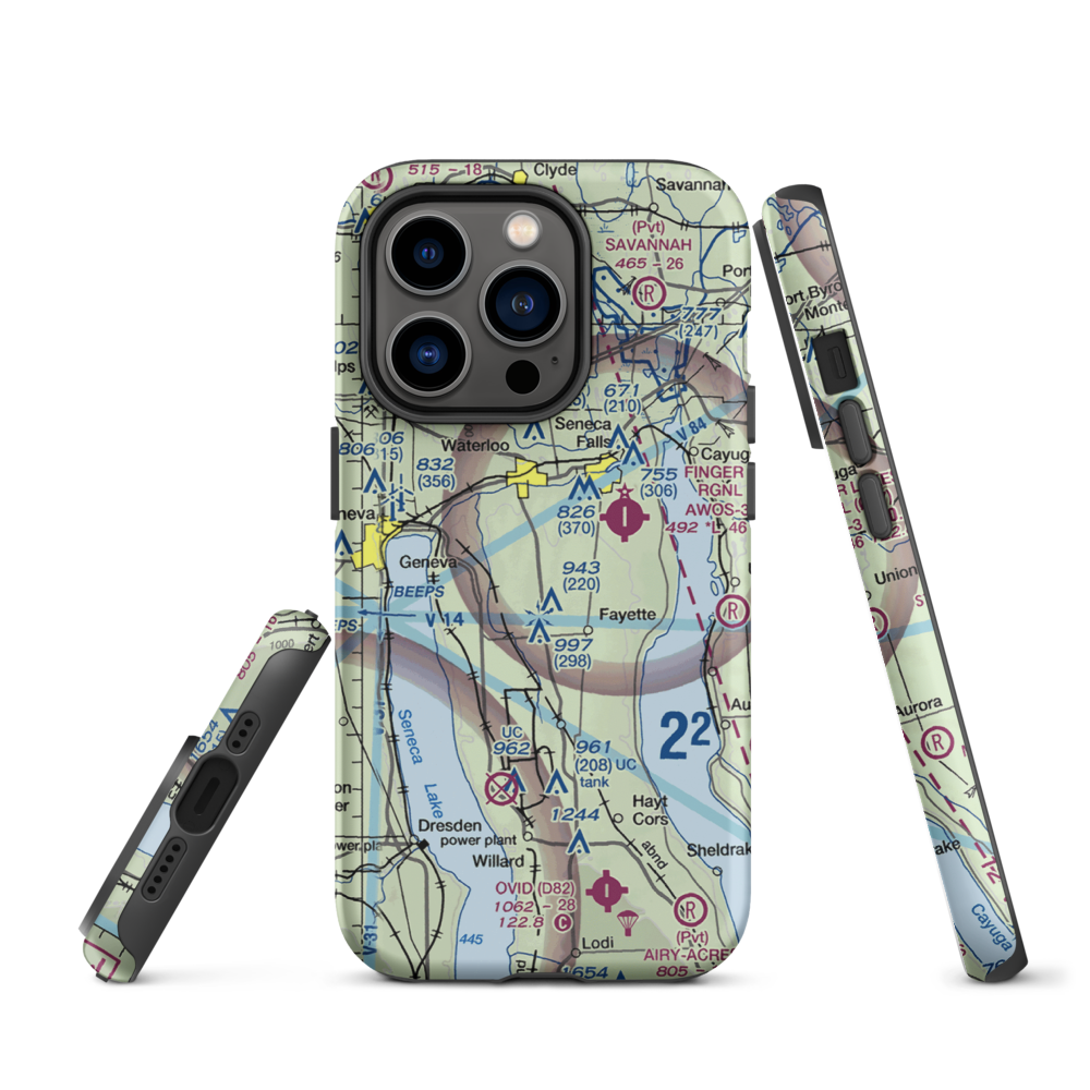 Airtrek Airport (D93) VFR Sectional  Tough iPhone Case iPhone 14 Pro model shown