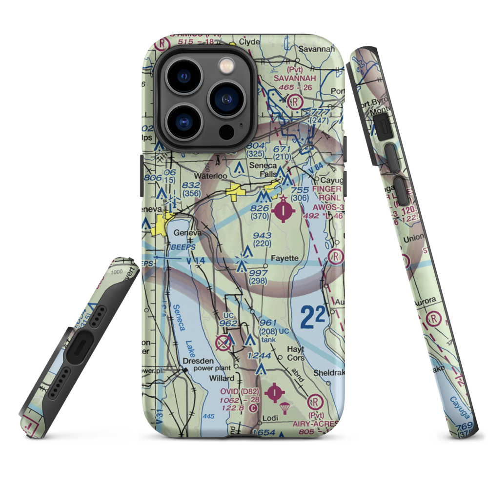 Airtrek Airport (D93) VFR Sectional  Tough iPhone Case iPhone 14 Pro Max model shown
