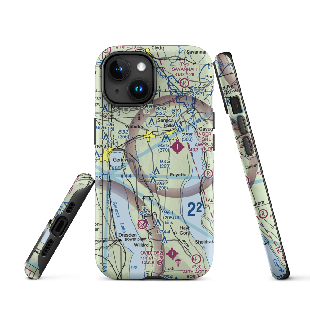 Airtrek Airport (D93) VFR Sectional  Tough iPhone Case iPhone 15 model shown