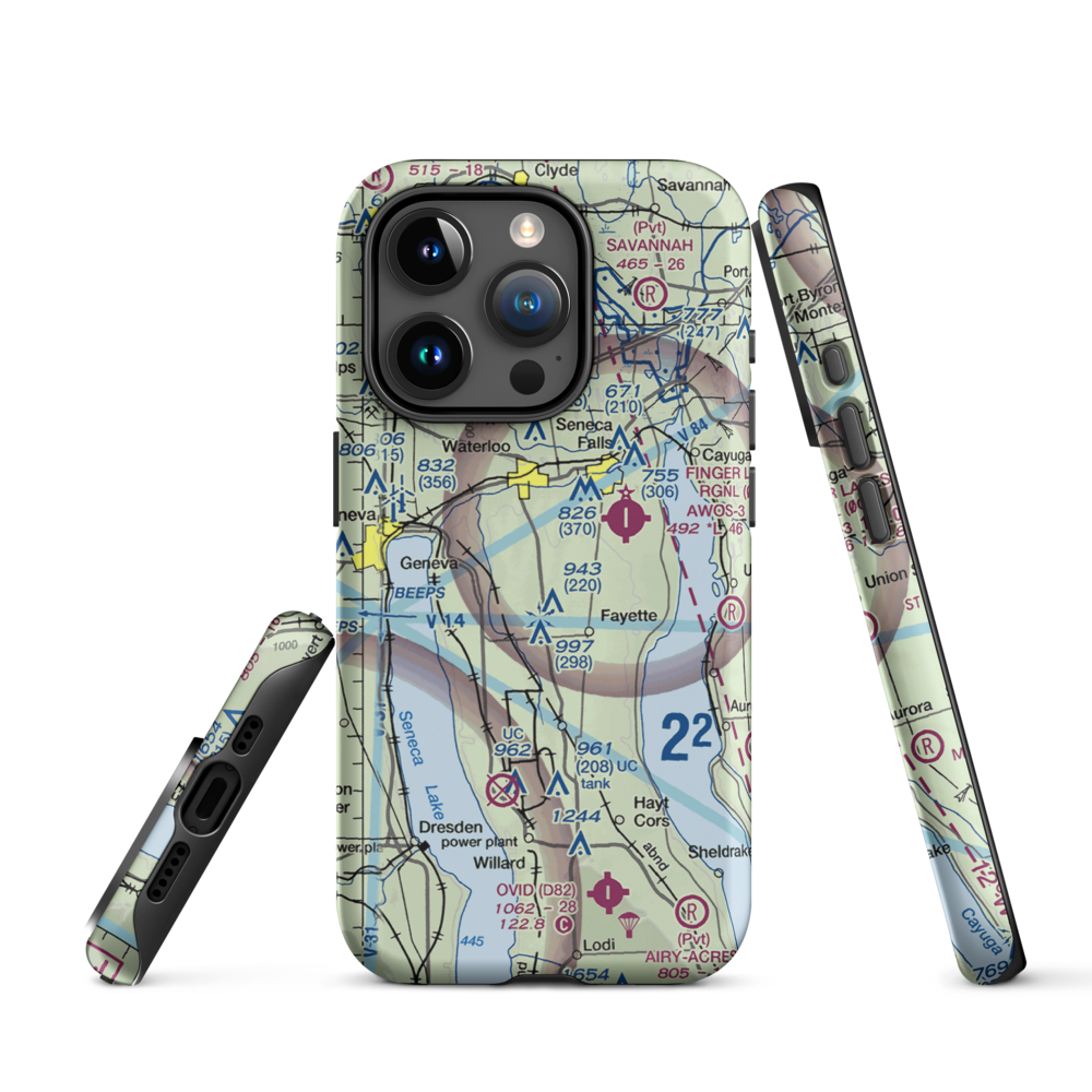 Airtrek Airport (D93) VFR Sectional  Tough iPhone Case iPhone 15 Pro model shown