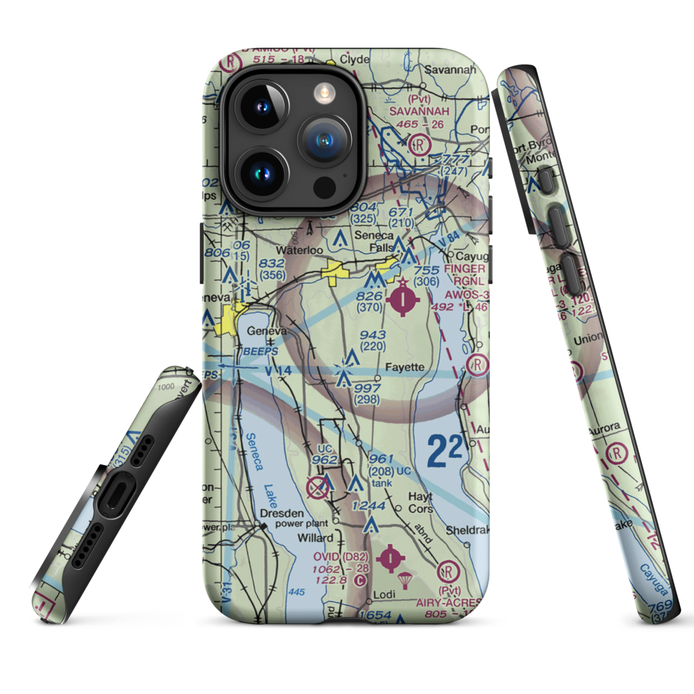 Airtrek Airport (D93) VFR Sectional  Tough iPhone Case iPhone 15 Pro Max model shown