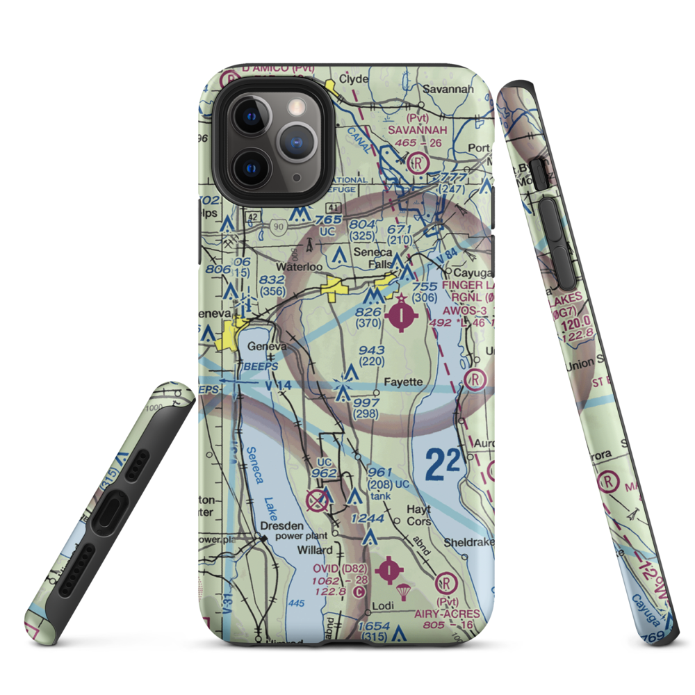 Airtrek Airport (D93) VFR Sectional  Tough iPhone Case iPhone 11 Pro Max model shown