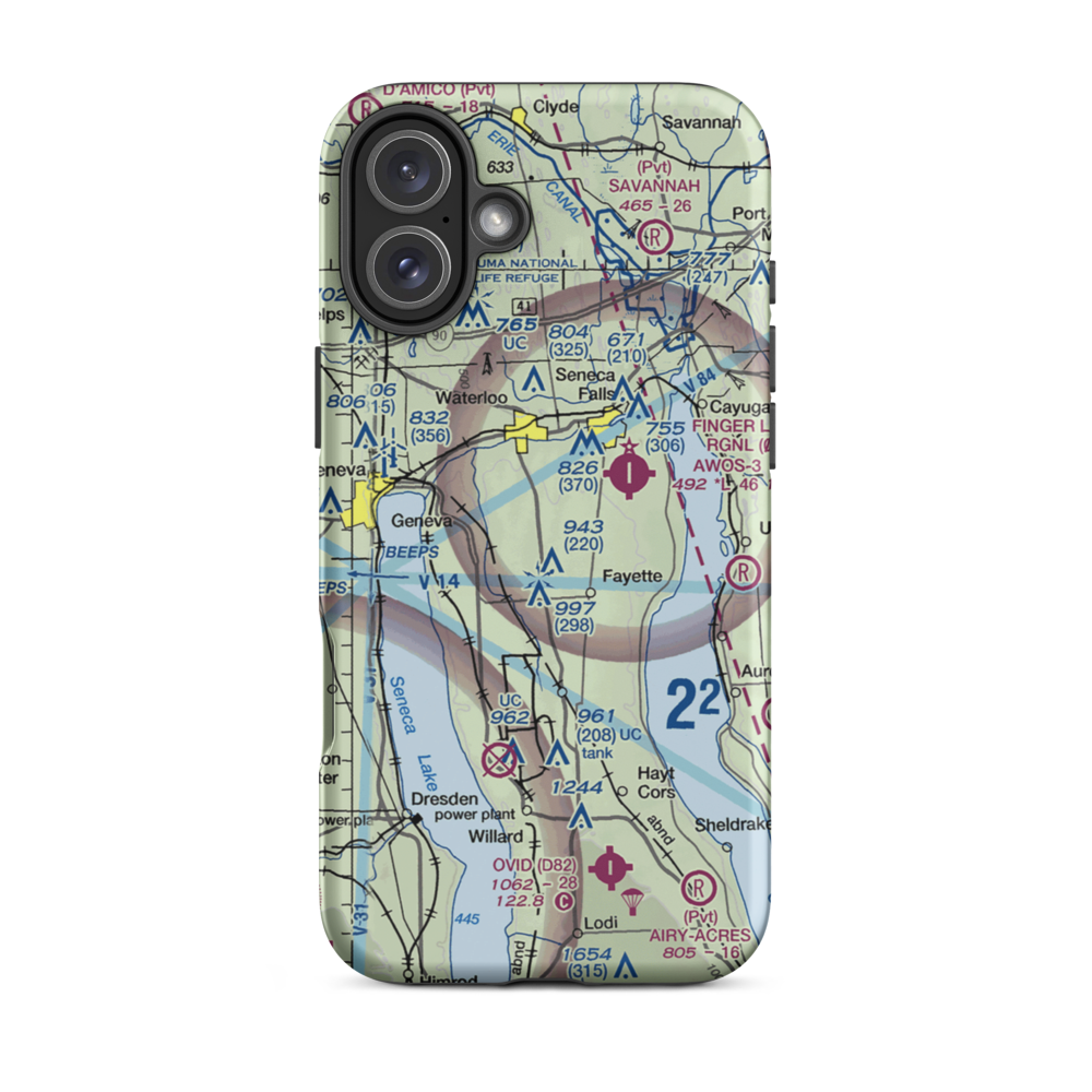 Airtrek Airport (D93) VFR Sectional  Tough iPhone Case iPhone 16 Plus model shown