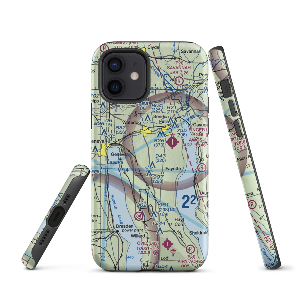 Airtrek Airport (D93) VFR Sectional  Tough iPhone Case iPhone 12 model shown