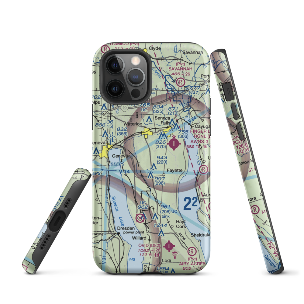 Airtrek Airport (D93) VFR Sectional  Tough iPhone Case iPhone 12 Pro model shown