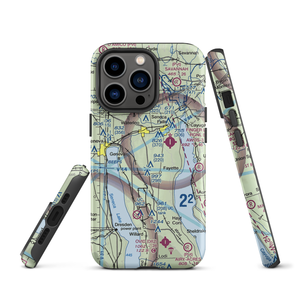 Airtrek Airport (D93) VFR Sectional  Tough iPhone Case iPhone 13 Pro model shown