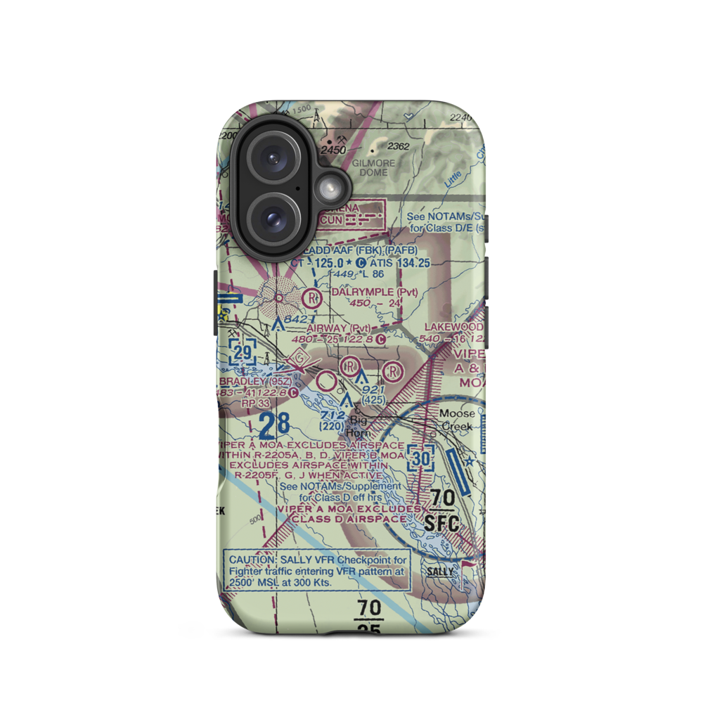 Airway Airport (5AK3) VFR Sectional  Tough iPhone Case iPhone 16 model shown
