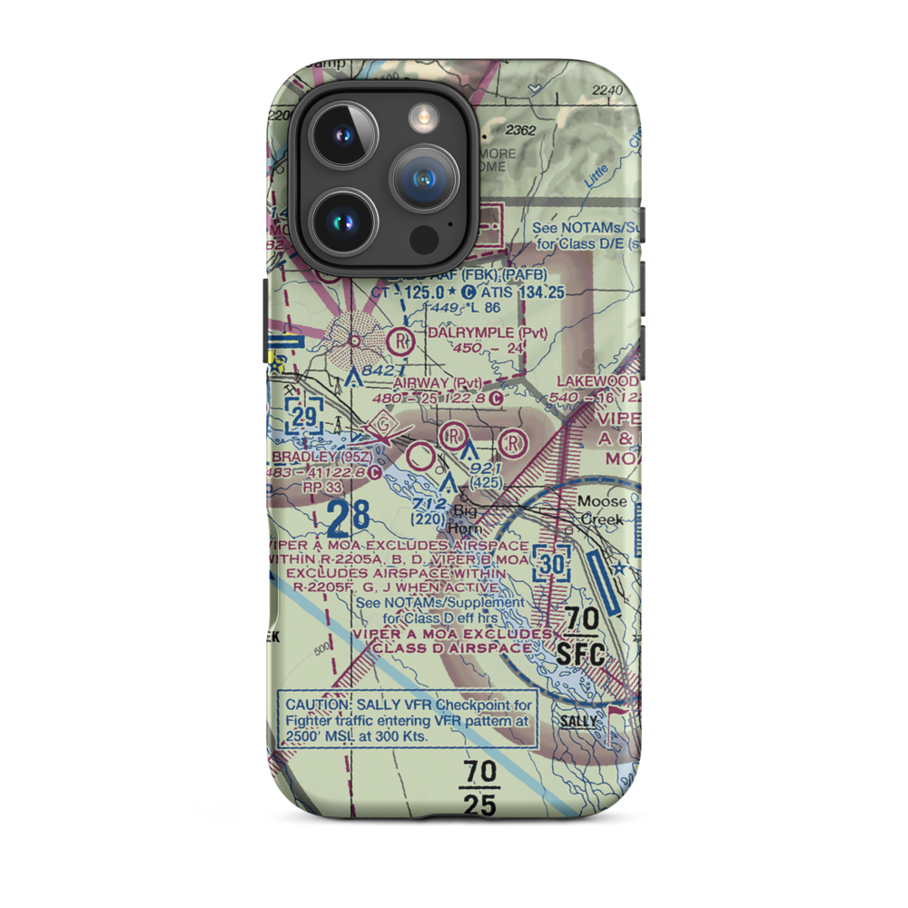 Airway Airport (5AK3) VFR Sectional  Tough iPhone Case iPhone 16 Pro Max model shown