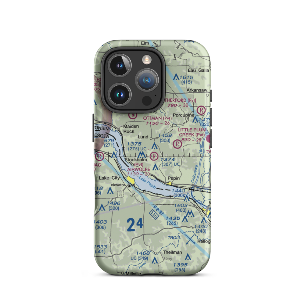 Airwolfe Airport (6WN5) VFR Sectional  Tough iPhone Case iPhone 16 Pro model shown