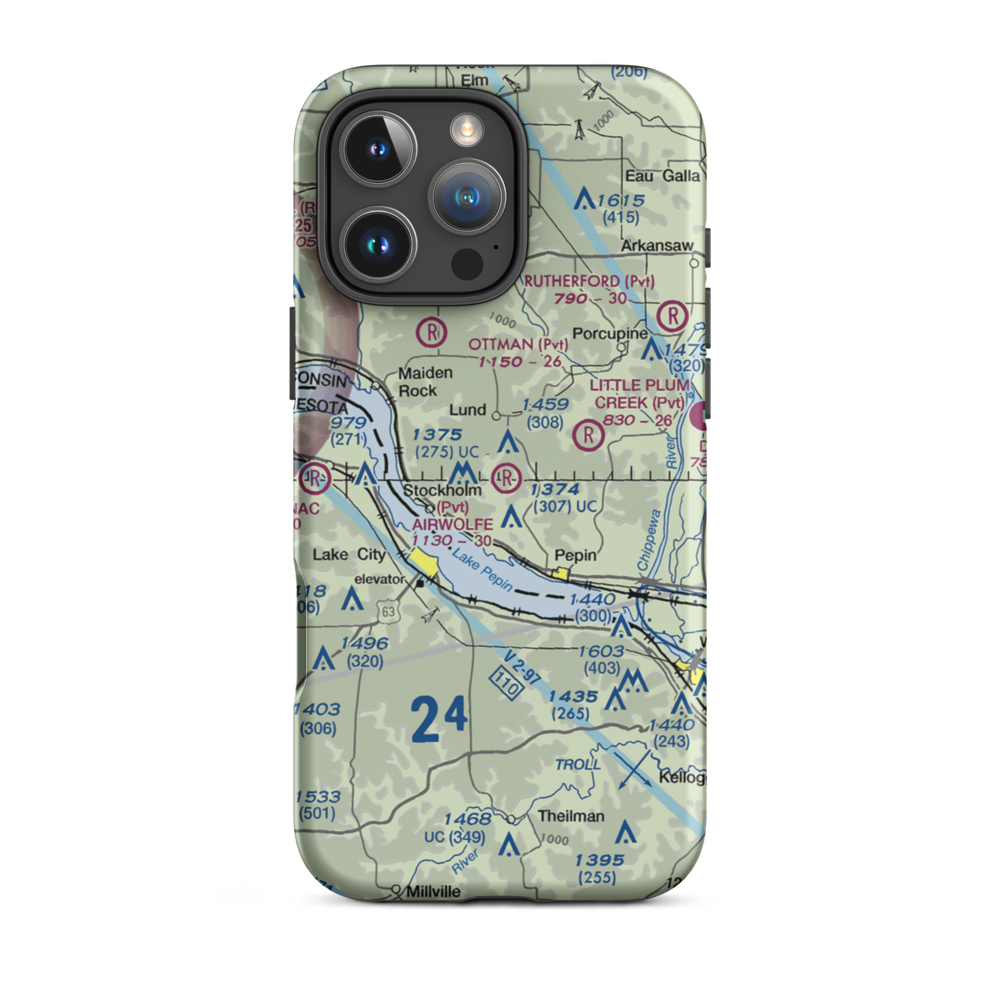 Airwolfe Airport (6WN5) VFR Sectional  Tough iPhone Case iPhone 16 Pro Max model shown