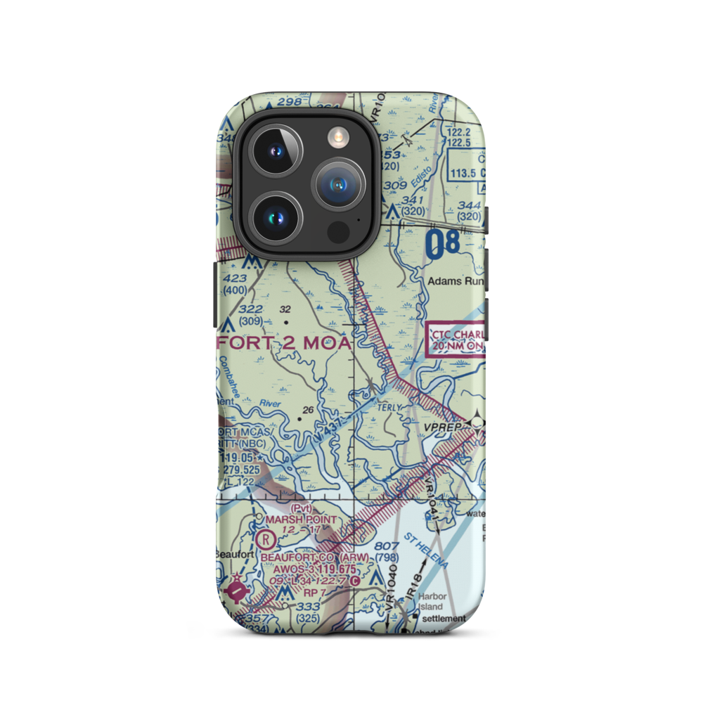 Airy Hall Airport (SC15) VFR Sectional  Tough iPhone Case iPhone 16 Pro model shown