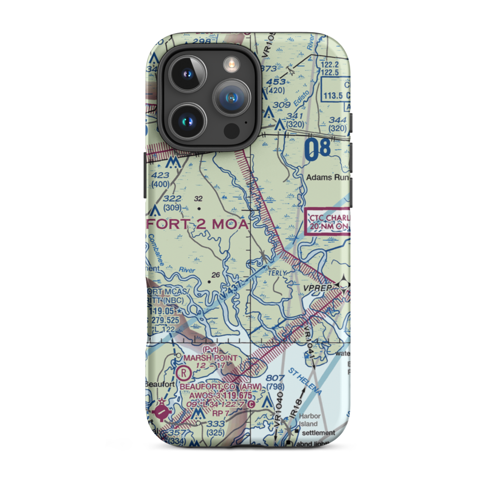 Airy Hall Airport (SC15) VFR Sectional  Tough iPhone Case iPhone 16 Pro Max model shown