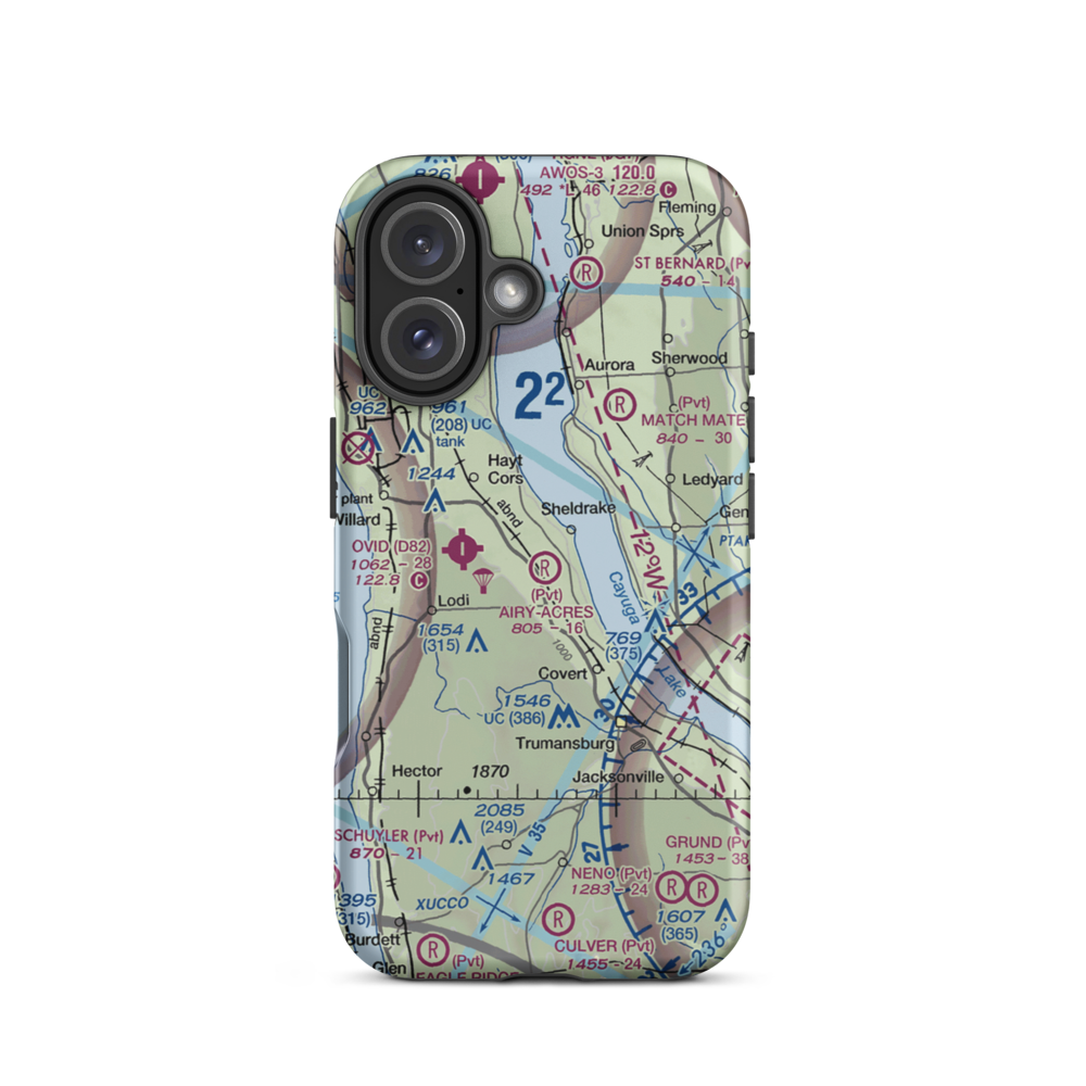 Airy-Acres Airport (6NY3) VFR Sectional  Tough iPhone Case iPhone 16 model shown