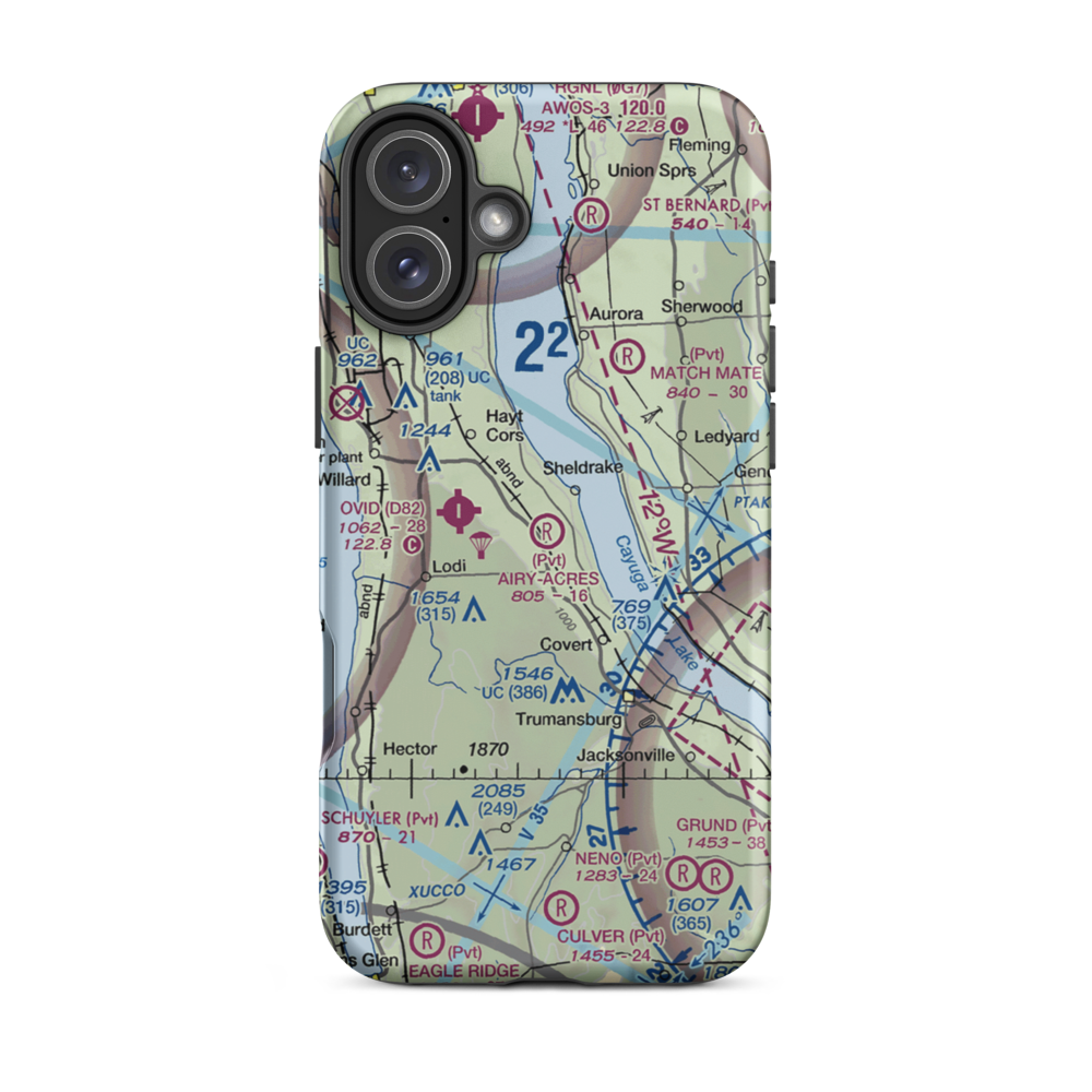 Airy-Acres Airport (6NY3) VFR Sectional  Tough iPhone Case iPhone 16 Plus model shown