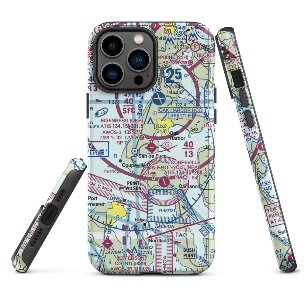 AJ Eisenberg Airport (OKH) VFR Sectional  Tough iPhone Case iPhone 13 Pro Max model shown