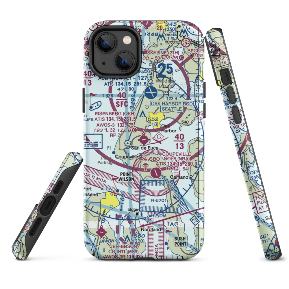 AJ Eisenberg Airport (OKH) VFR Sectional  Tough iPhone Case iPhone 14 Plus model shown