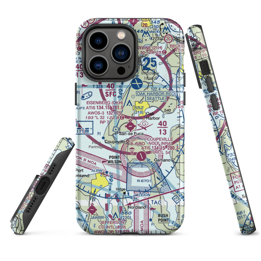 AJ Eisenberg Airport (OKH) VFR Sectional  Tough iPhone Case iPhone 14 Pro Max model shown