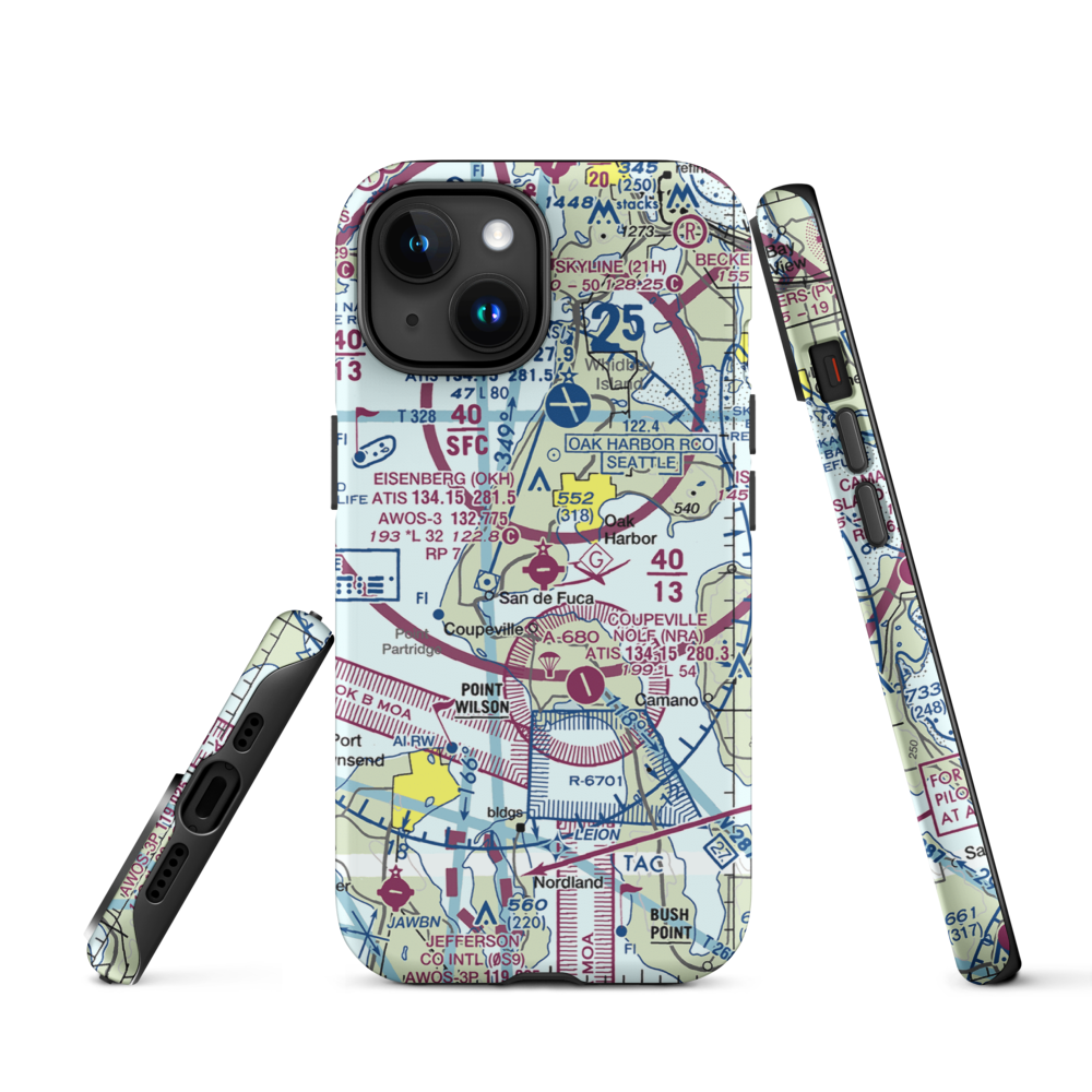 AJ Eisenberg Airport (OKH) VFR Sectional  Tough iPhone Case iPhone 15 model shown