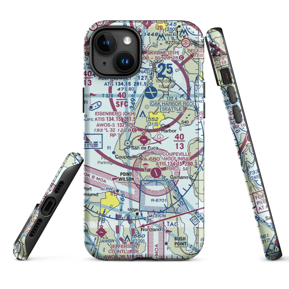 AJ Eisenberg Airport (OKH) VFR Sectional  Tough iPhone Case iPhone 15 Plus model shown