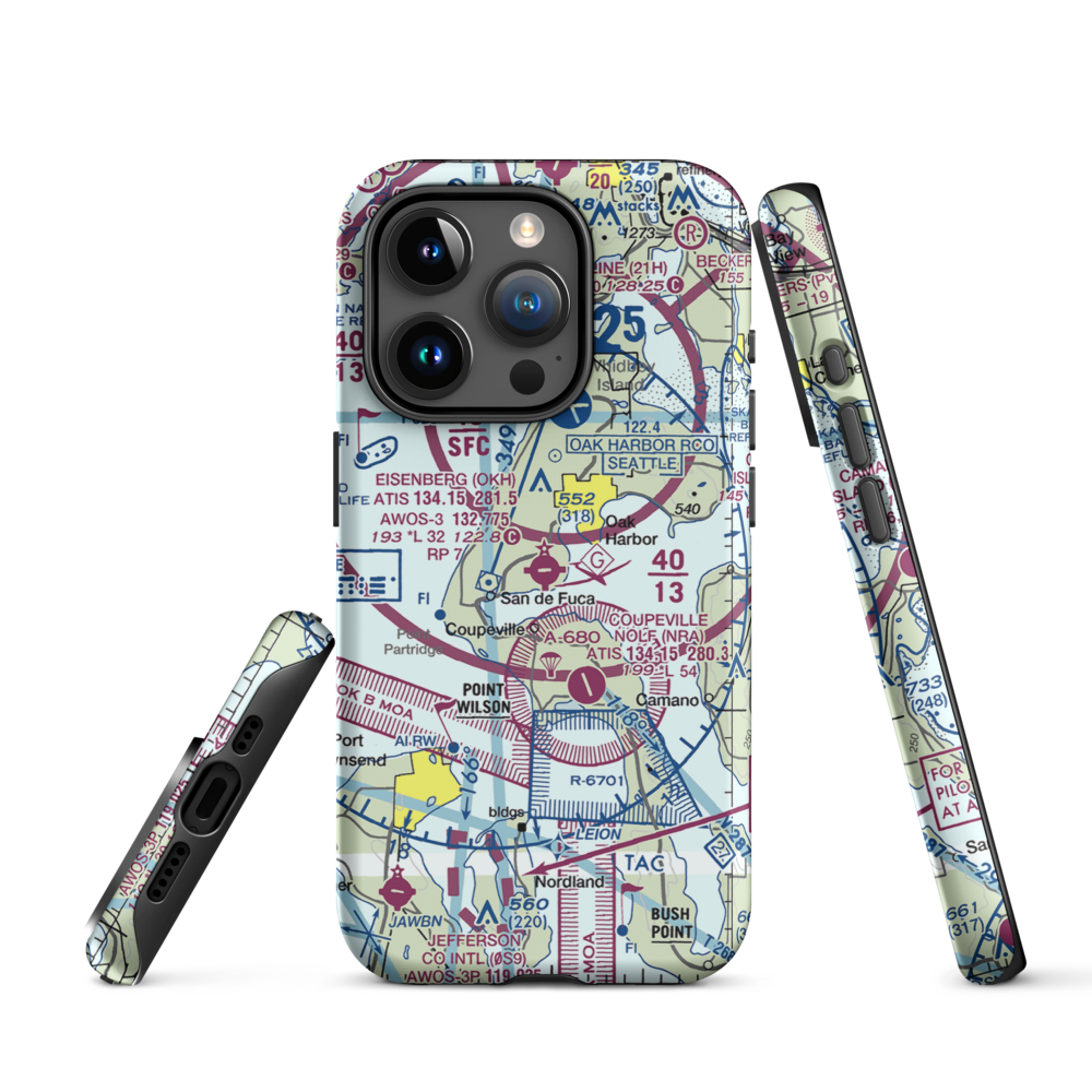 AJ Eisenberg Airport (OKH) VFR Sectional  Tough iPhone Case iPhone 15 Pro model shown