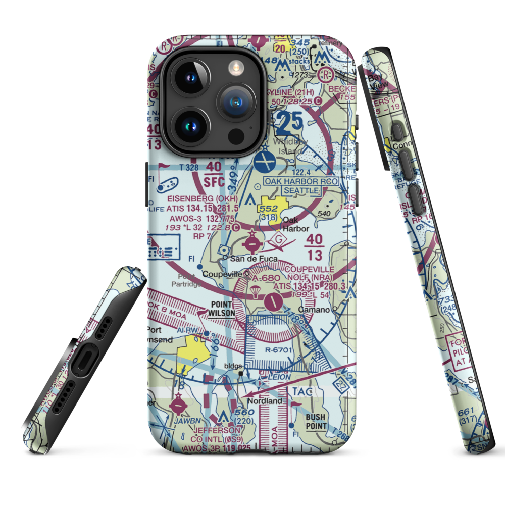 AJ Eisenberg Airport (OKH) VFR Sectional  Tough iPhone Case iPhone 15 Pro Max model shown