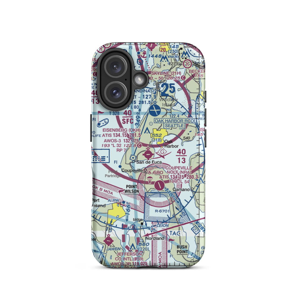 AJ Eisenberg Airport (OKH) VFR Sectional  Tough iPhone Case iPhone 16 model shown
