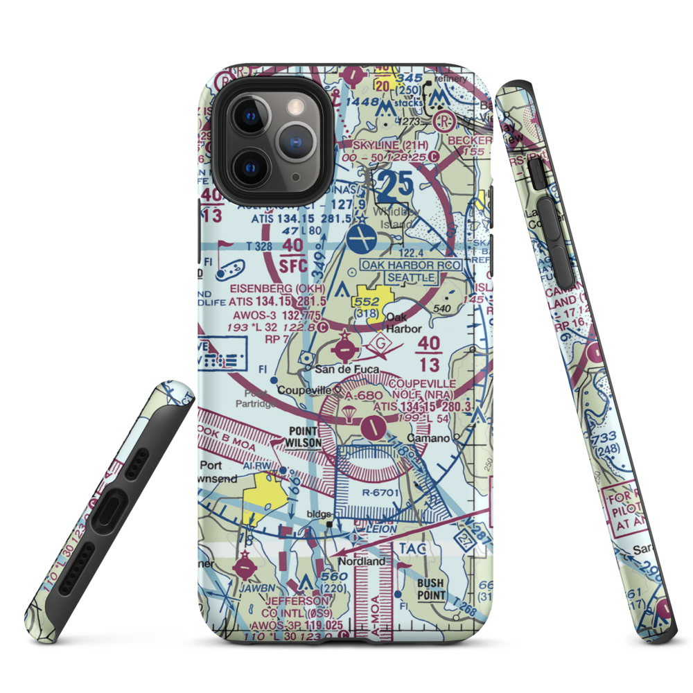 AJ Eisenberg Airport (OKH) VFR Sectional  Tough iPhone Case iPhone 11 Pro Max model shown