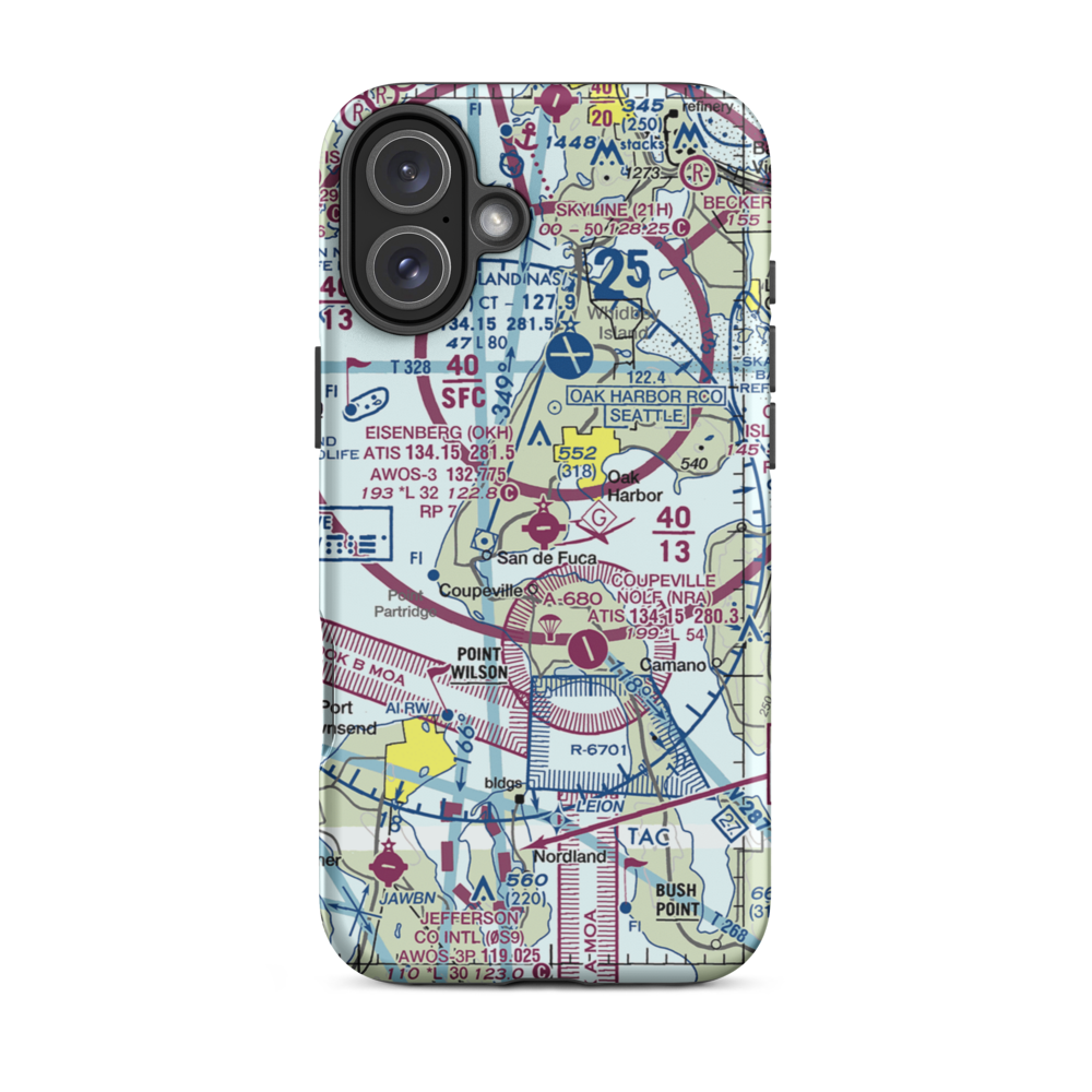 AJ Eisenberg Airport (OKH) VFR Sectional  Tough iPhone Case iPhone 16 Plus model shown