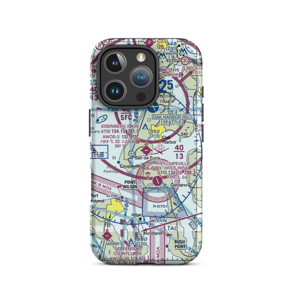 AJ Eisenberg Airport (OKH) VFR Sectional  Tough iPhone Case iPhone 16 Pro model shown