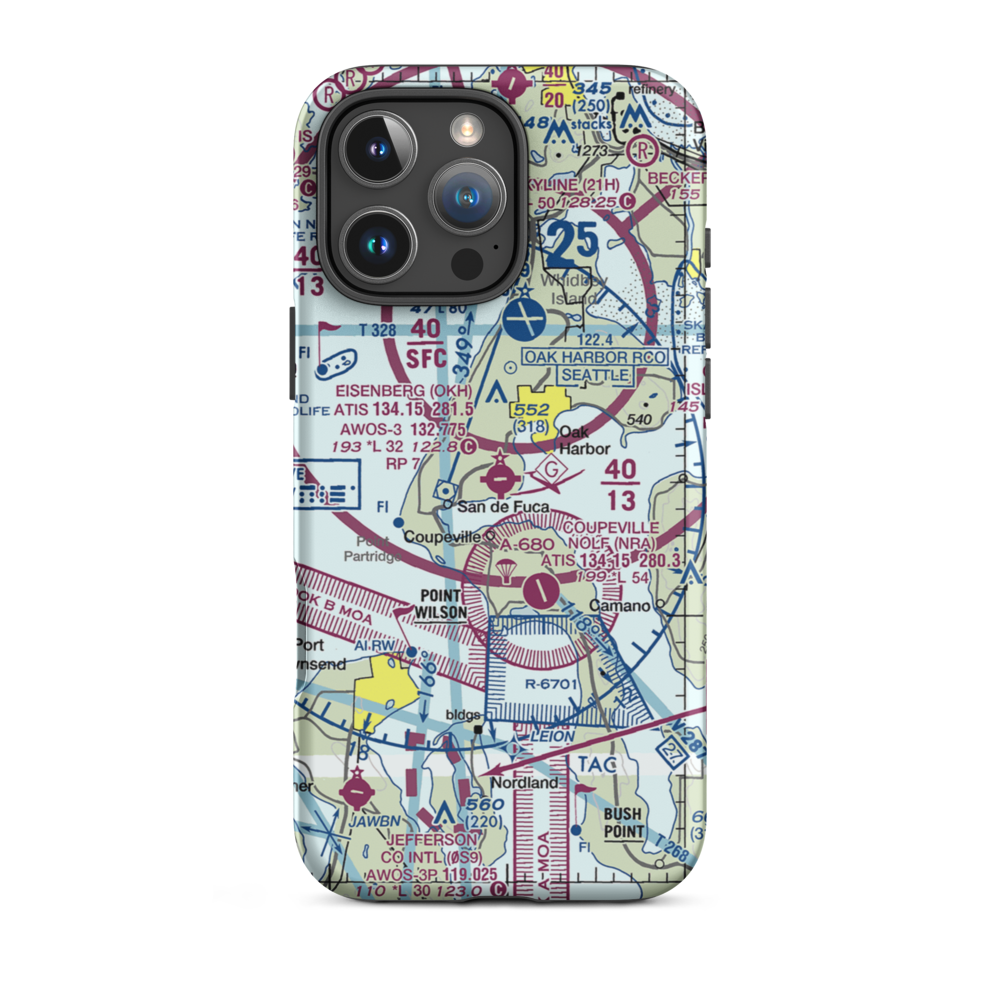 AJ Eisenberg Airport (OKH) VFR Sectional  Tough iPhone Case iPhone 16 Pro Max model shown