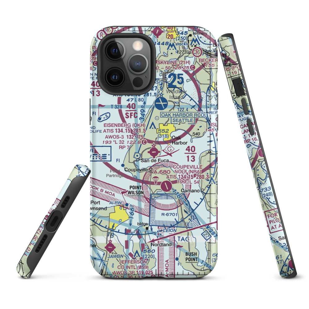 AJ Eisenberg Airport (OKH) VFR Sectional  Tough iPhone Case iPhone 12 Pro Max model shown