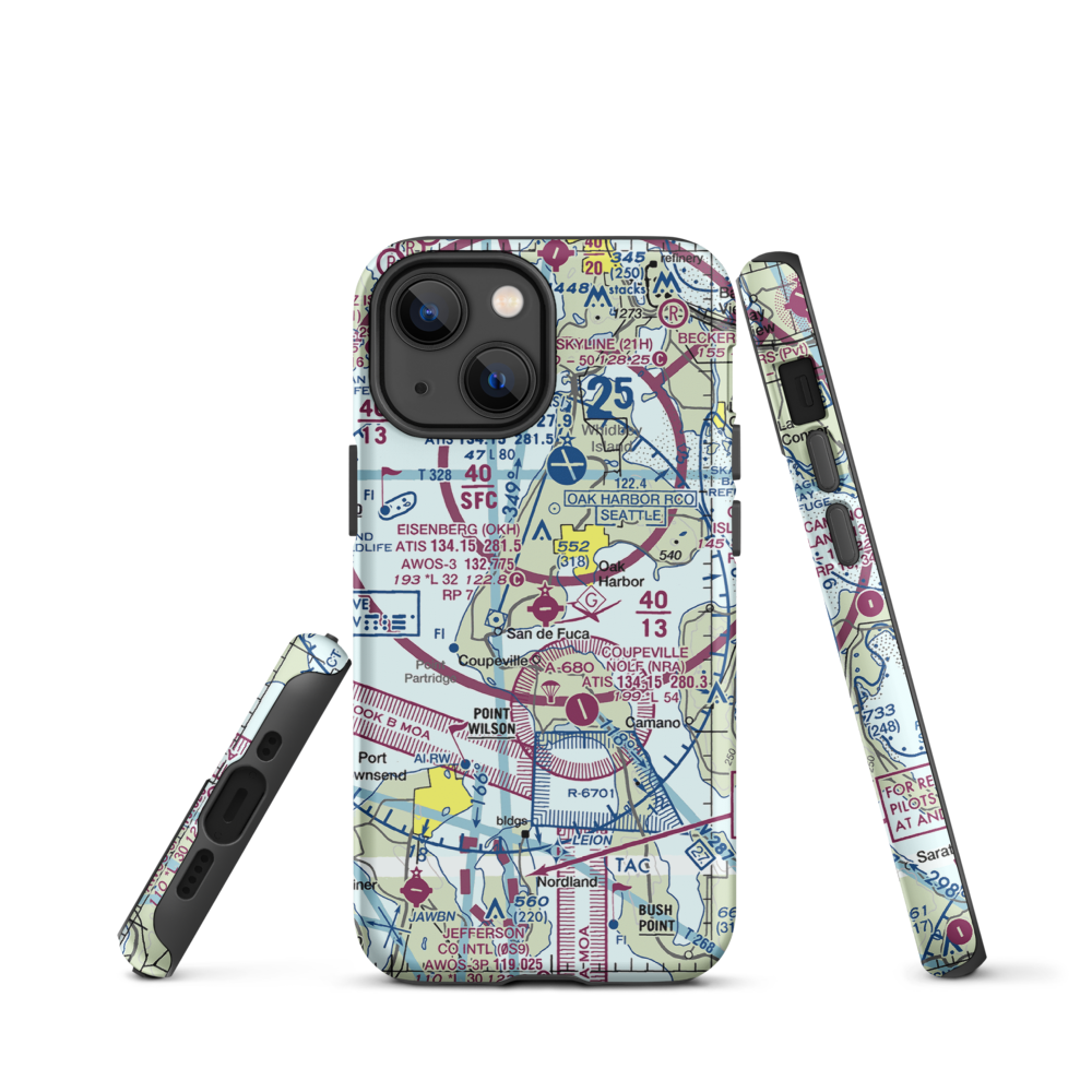 AJ Eisenberg Airport (OKH) VFR Sectional  Tough iPhone Case iPhone 13 mini model shown