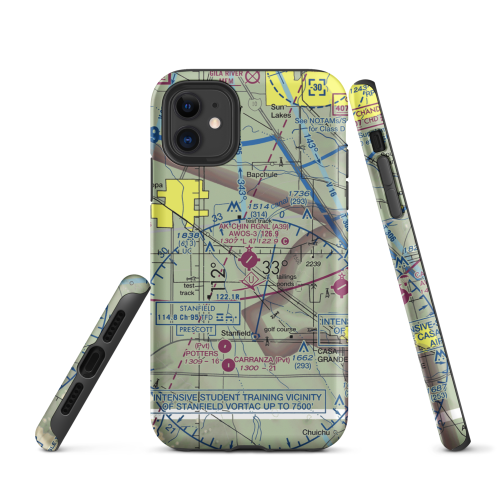 Ak-Chin Regional Airport (A39) VFR Sectional  Tough iPhone Case iPhone 11 model shown