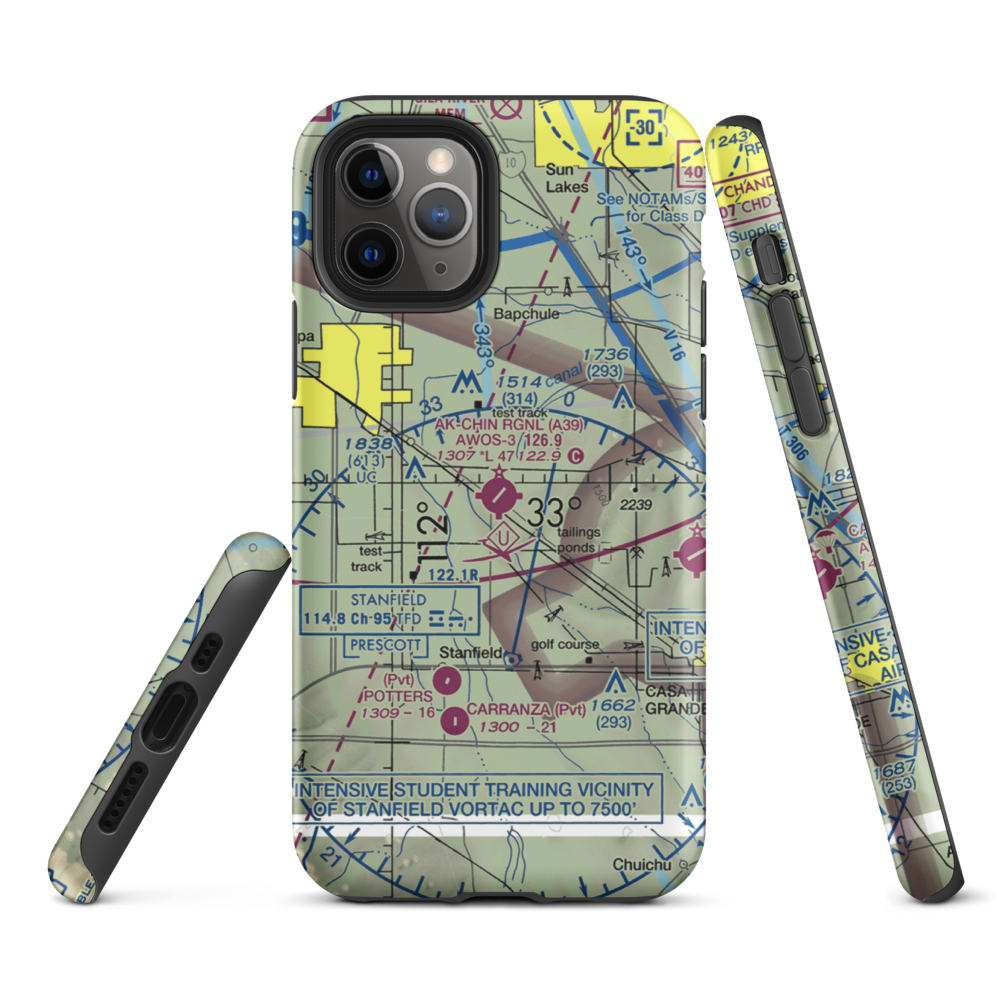 Ak-Chin Regional Airport (A39) VFR Sectional  Tough iPhone Case iPhone 11 Pro model shown