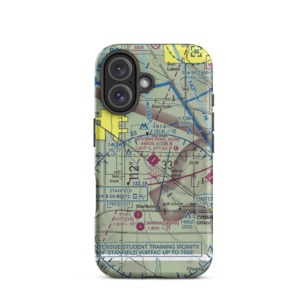 Ak-Chin Regional Airport (A39) VFR Sectional  Tough iPhone Case iPhone 16 model shown