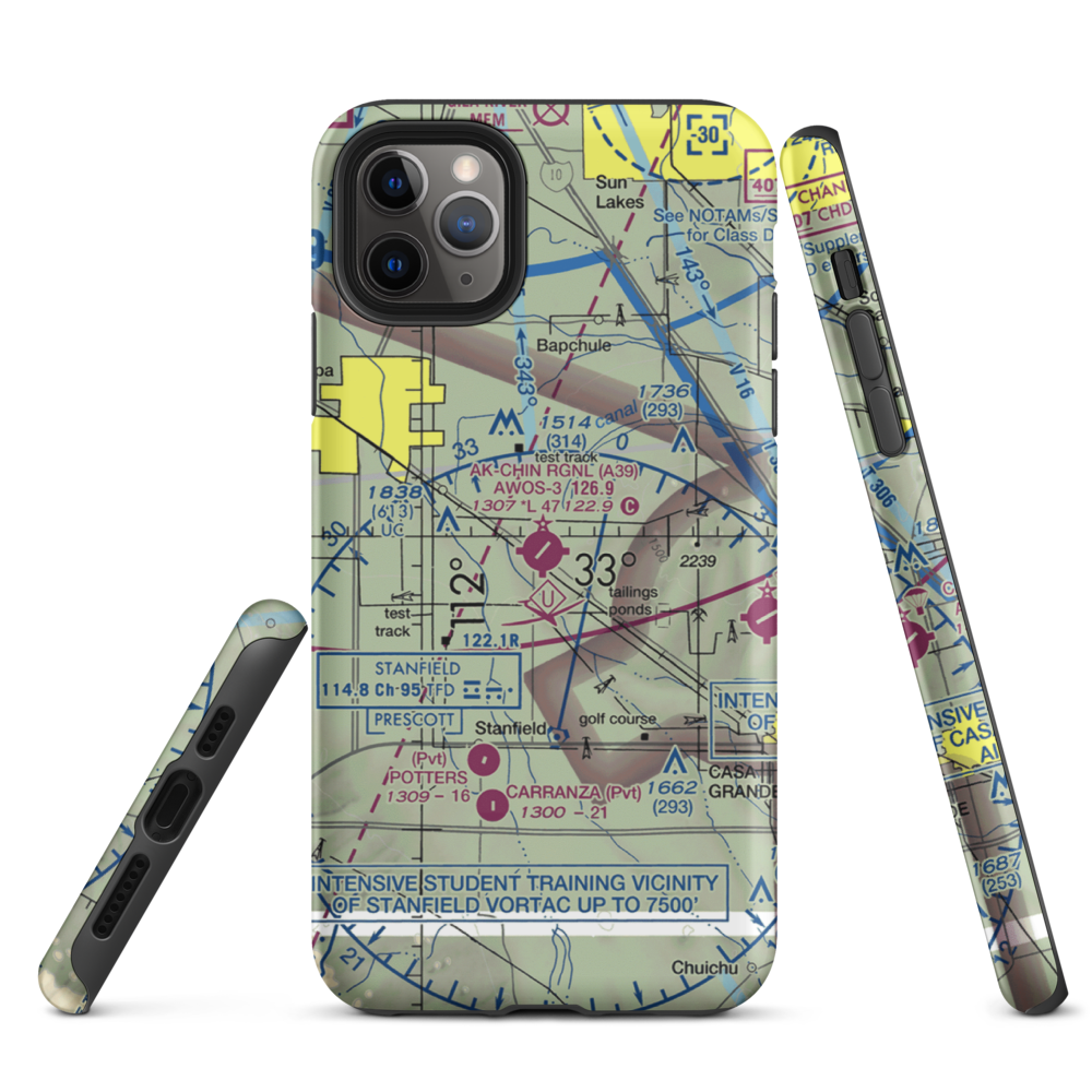 Ak-Chin Regional Airport (A39) VFR Sectional  Tough iPhone Case iPhone 11 Pro Max model shown