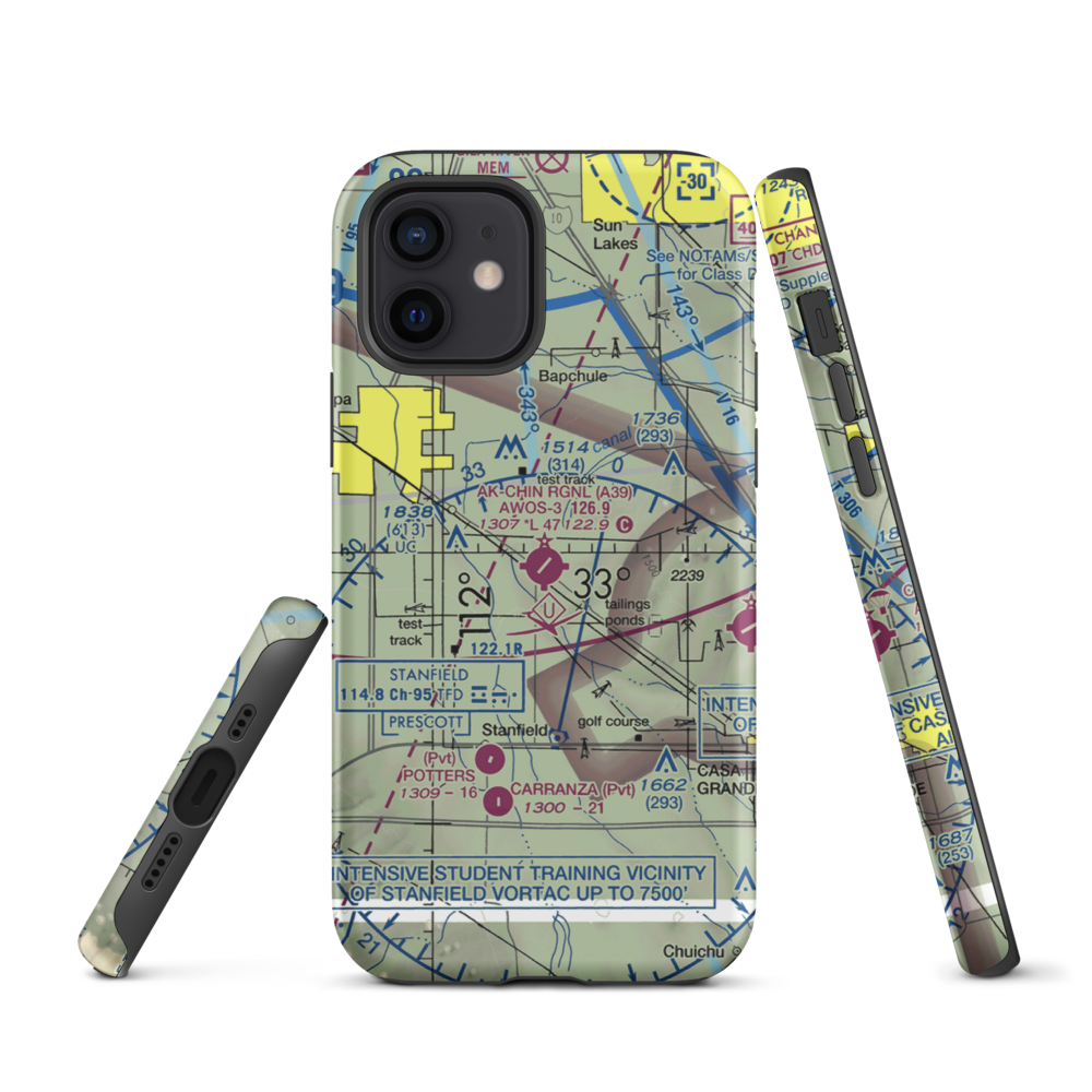 Ak-Chin Regional Airport (A39) VFR Sectional  Tough iPhone Case iPhone 12 model shown